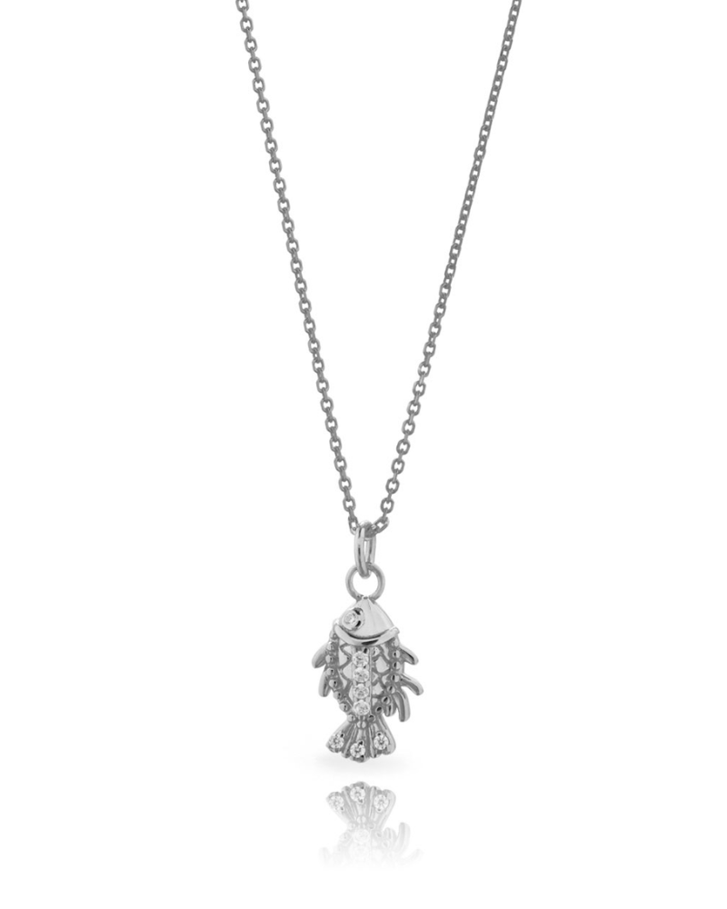 Collar Mini Fish circonitas Silver