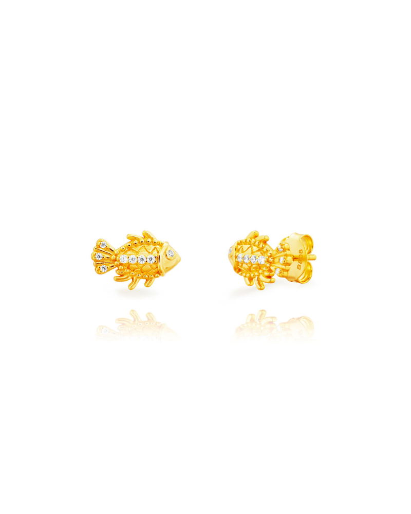 Pendientes mini Fish circonita
