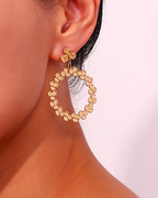 Pendientes Aro Flowers Acero