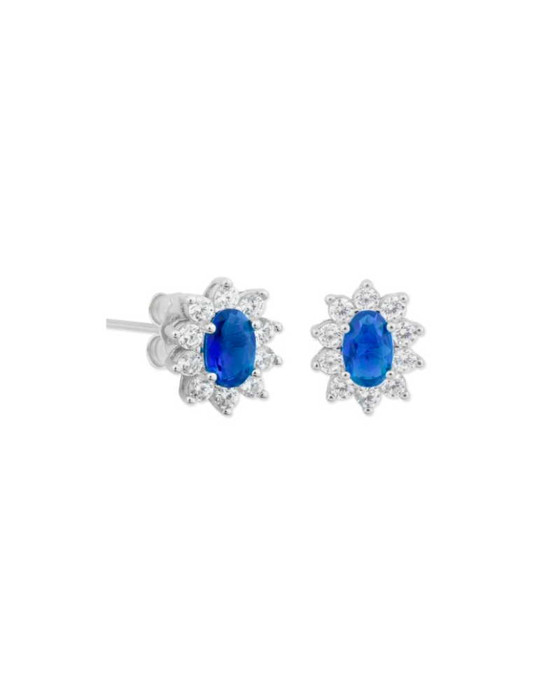 Pendientes Rosetón Zafiro