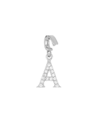 Charm inicial circonitas silver