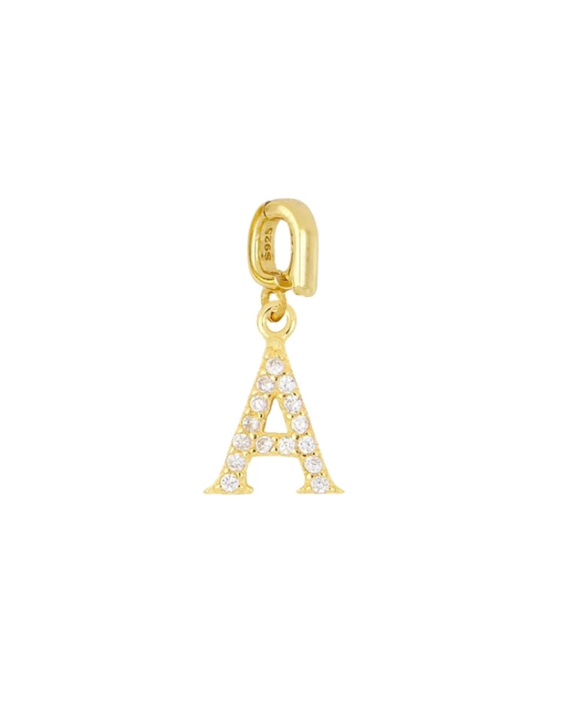 Charm inicial circonitas gold