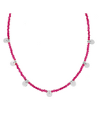 Chocker inserts chalcedony fuchsia silver