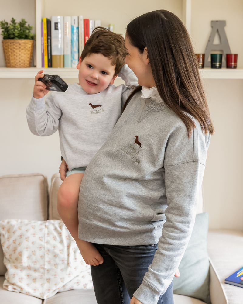 Pack Sudadera Dachshund personalizada mamá + niño