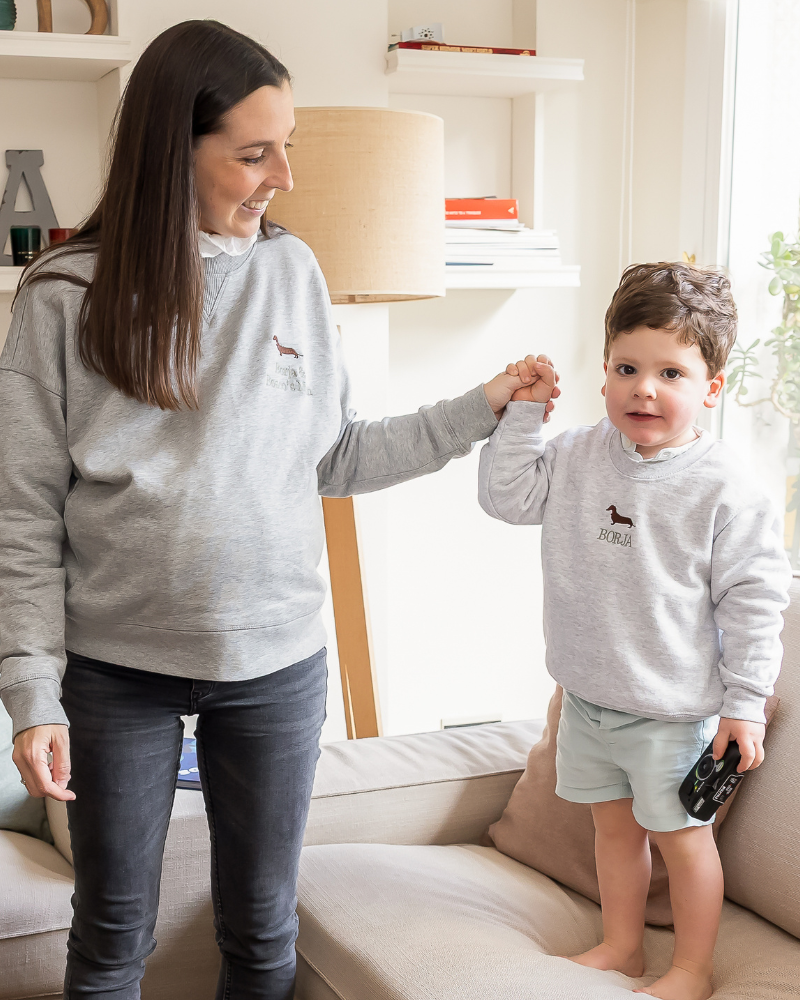 Pack Sudadera Dachshund personalizada mamá + niño