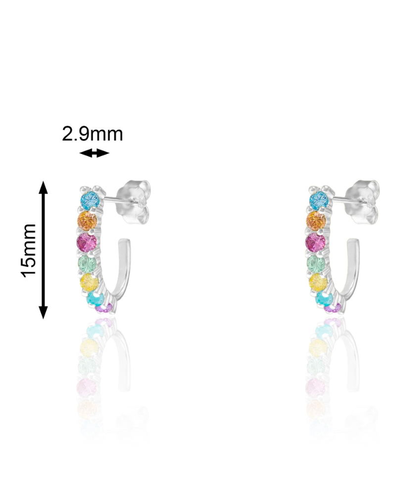 Pendientes gancho iris Silver