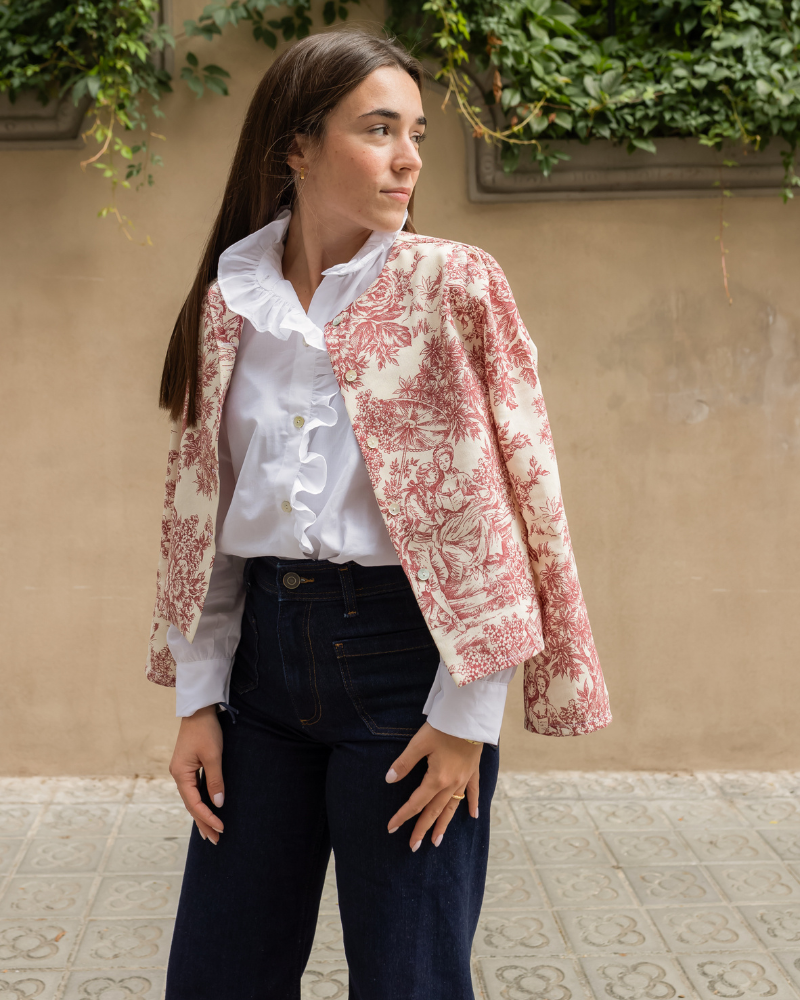 Chaqueta Toile de Jouy Granate