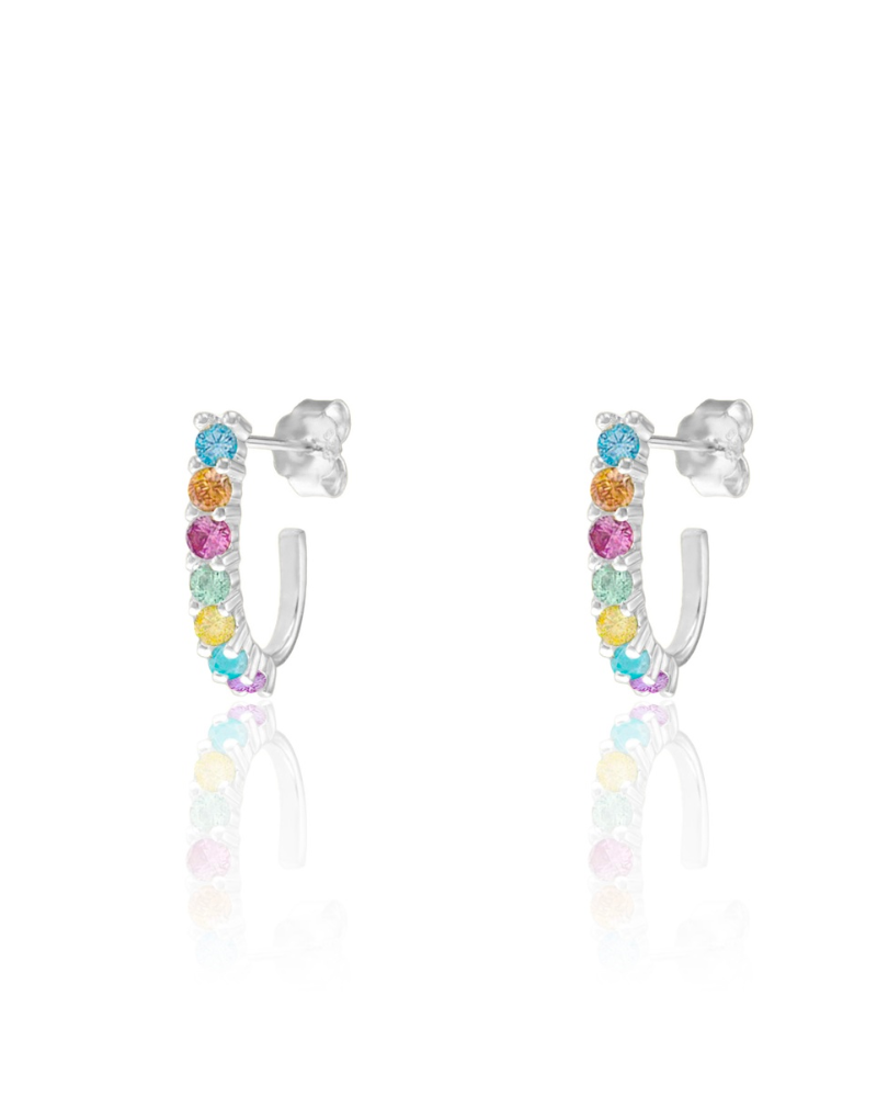 Pendientes gancho iris Silver