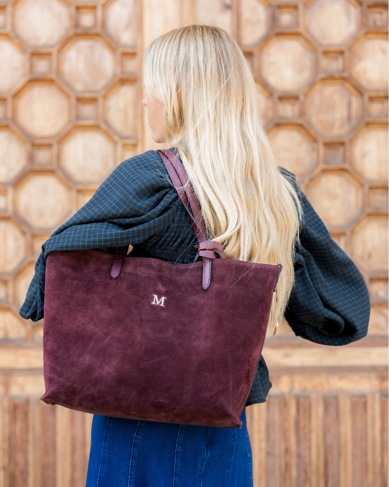 Bolso Shopping Bag ante granate