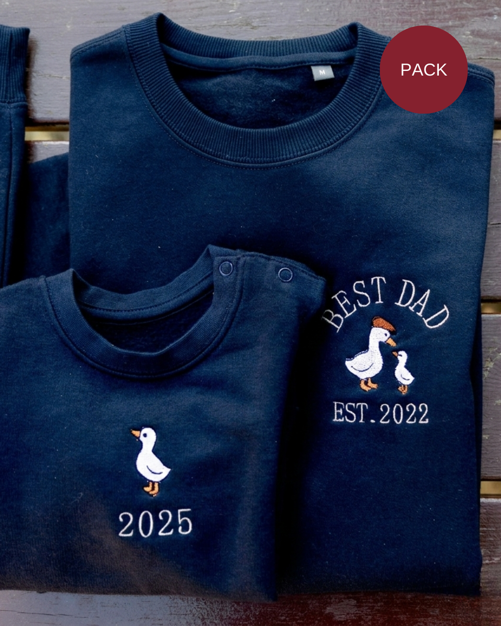 Pack bebé y adulto sudaderas personalizadas gansos (hasta 36 meses)