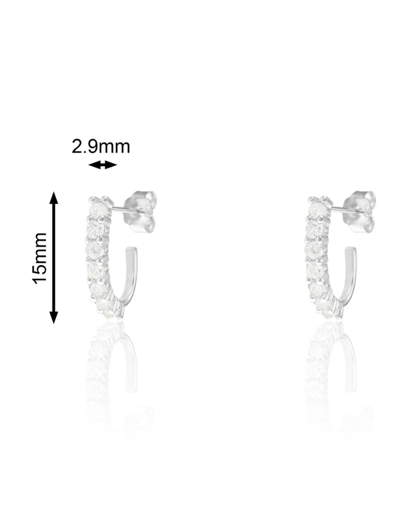 Pendientes gancho white Silver