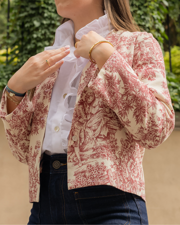 Chaqueta Toile de Jouy Granate