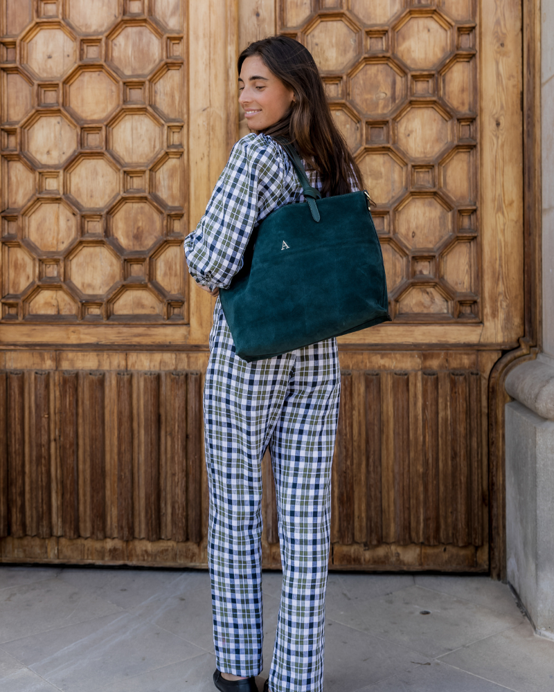 Bolso Shopping Bag ante verde botella