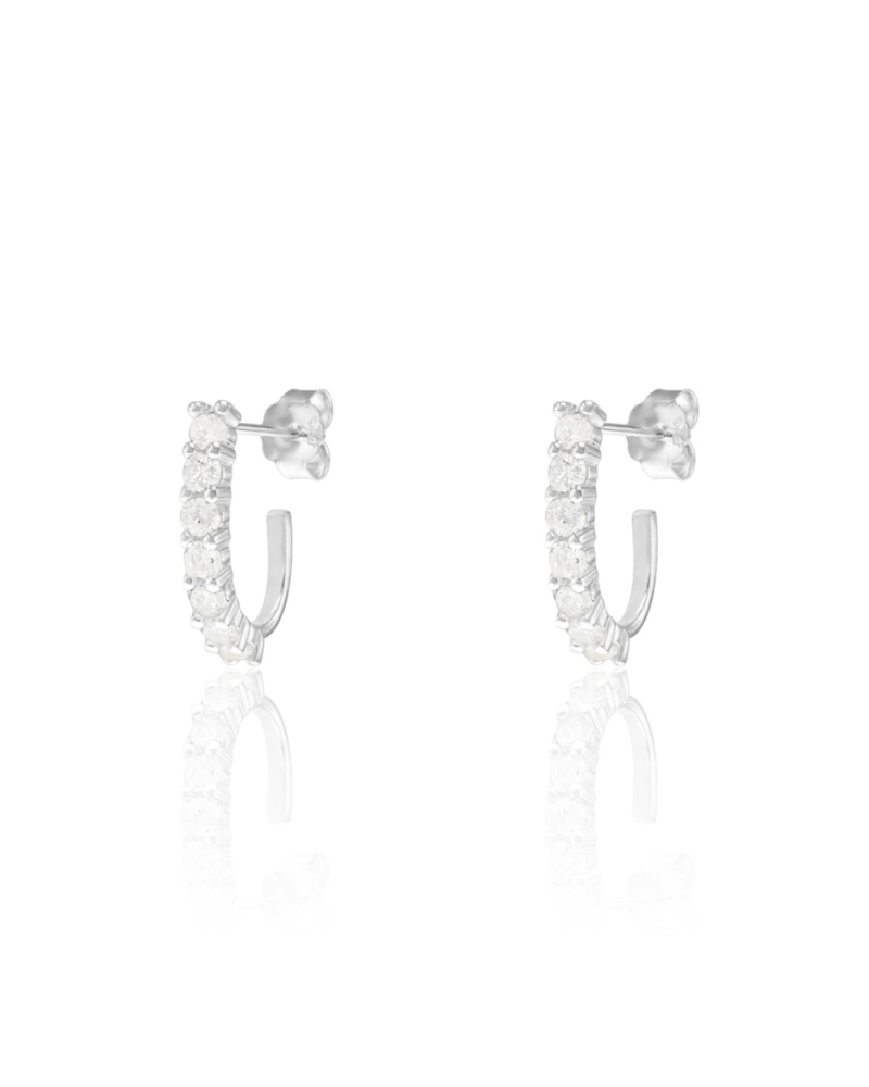 Pendientes gancho white Silver