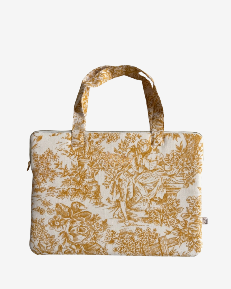 Funda personalizada Toile de Jouy Amarillo