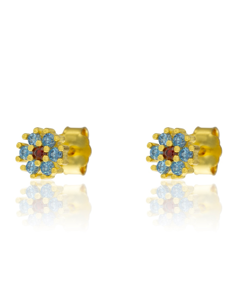 Pendientes Flor turquesa