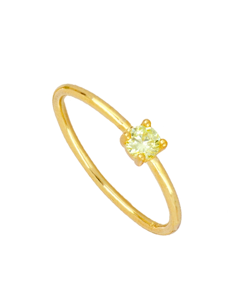 Anillo Circonita verde manzana