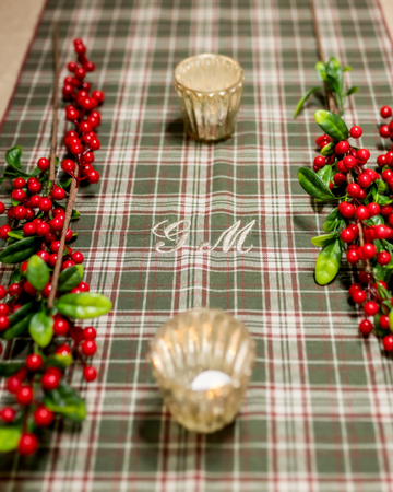 CHRISTMAS CHECK TABLE RUNNER