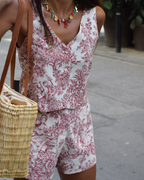 Toile de Jouy Garnet Short