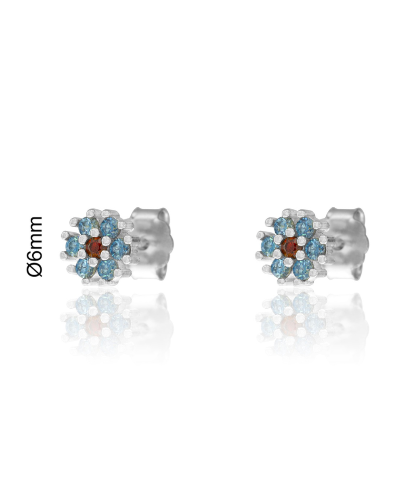 Pendientes Flor turquesa Silver