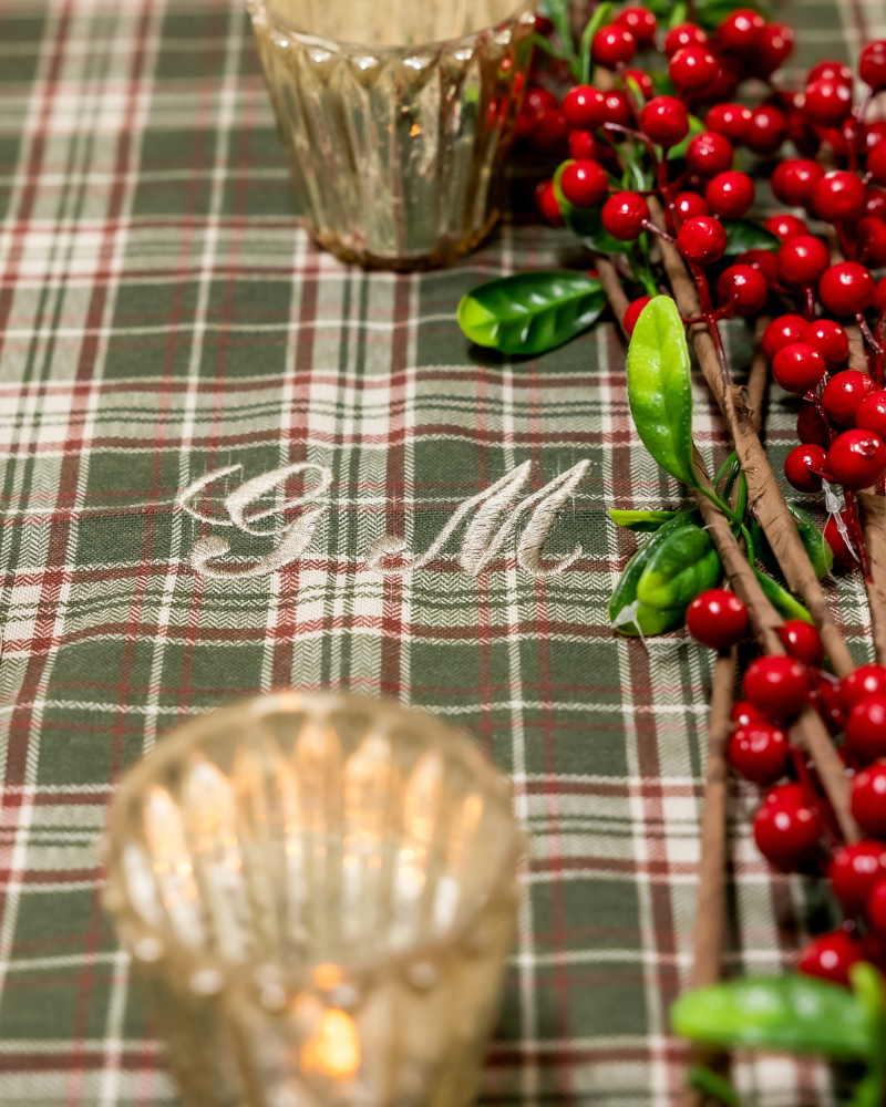 CHRISTMAS CHECK TABLE RUNNER