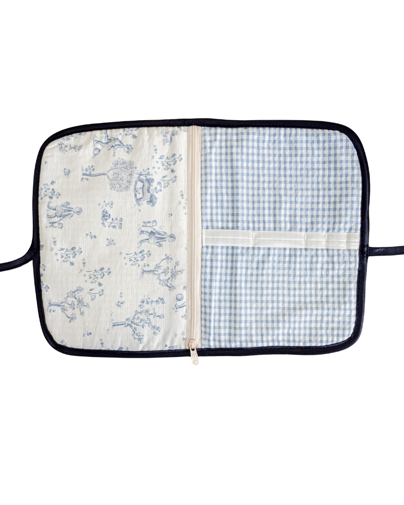 Estuche de maquillaje Baby Toile de Jouy azul