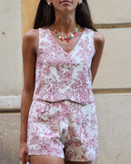 Toile de Jouy Garnet Short