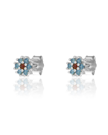 Turquoise Flower Earrings Silver