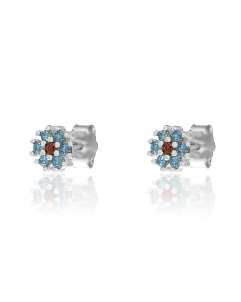 Pendientes Flor turquesa Silver