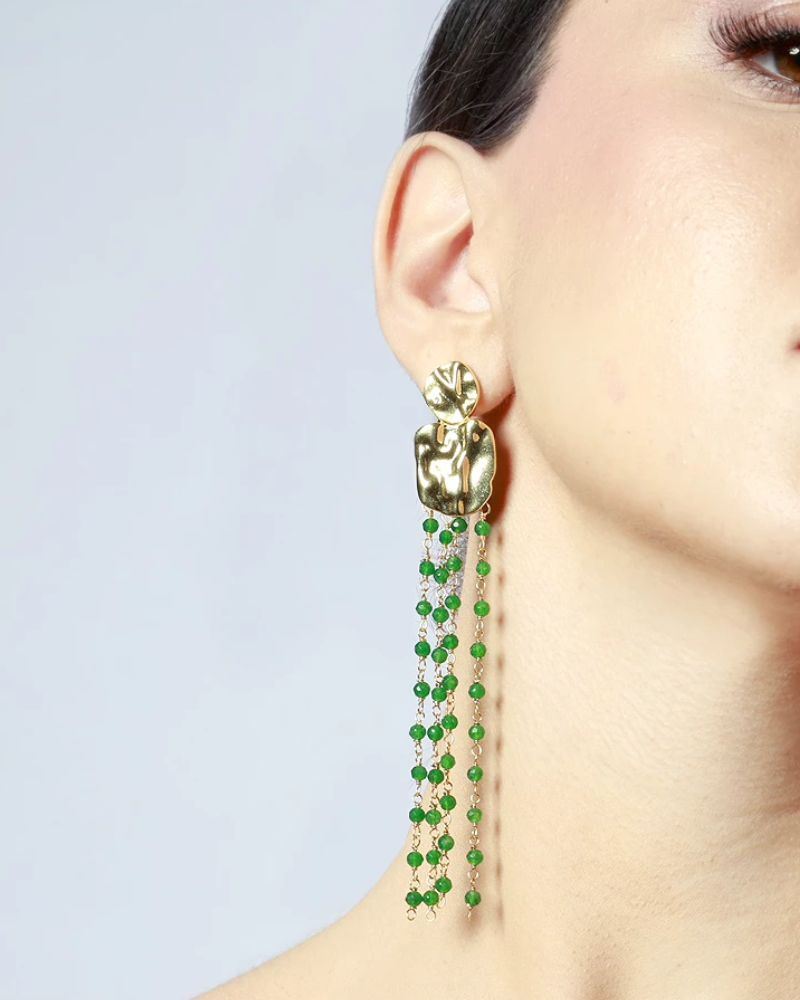 Pendientes Largos Jade verde