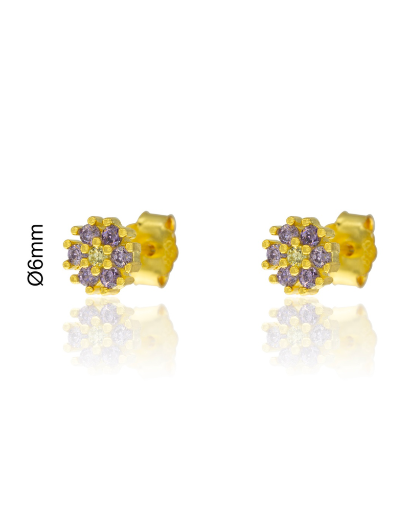 Pendientes Flor lila