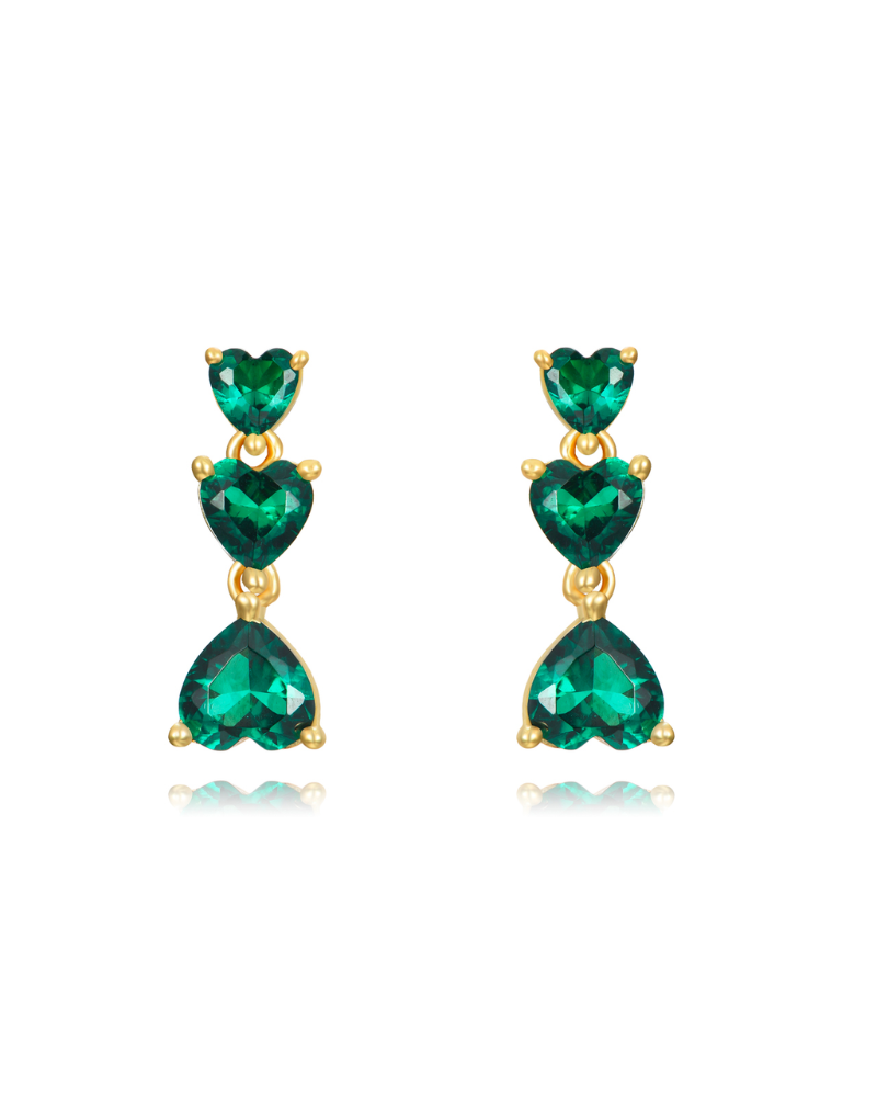 Pendientes mini corazónes Green
