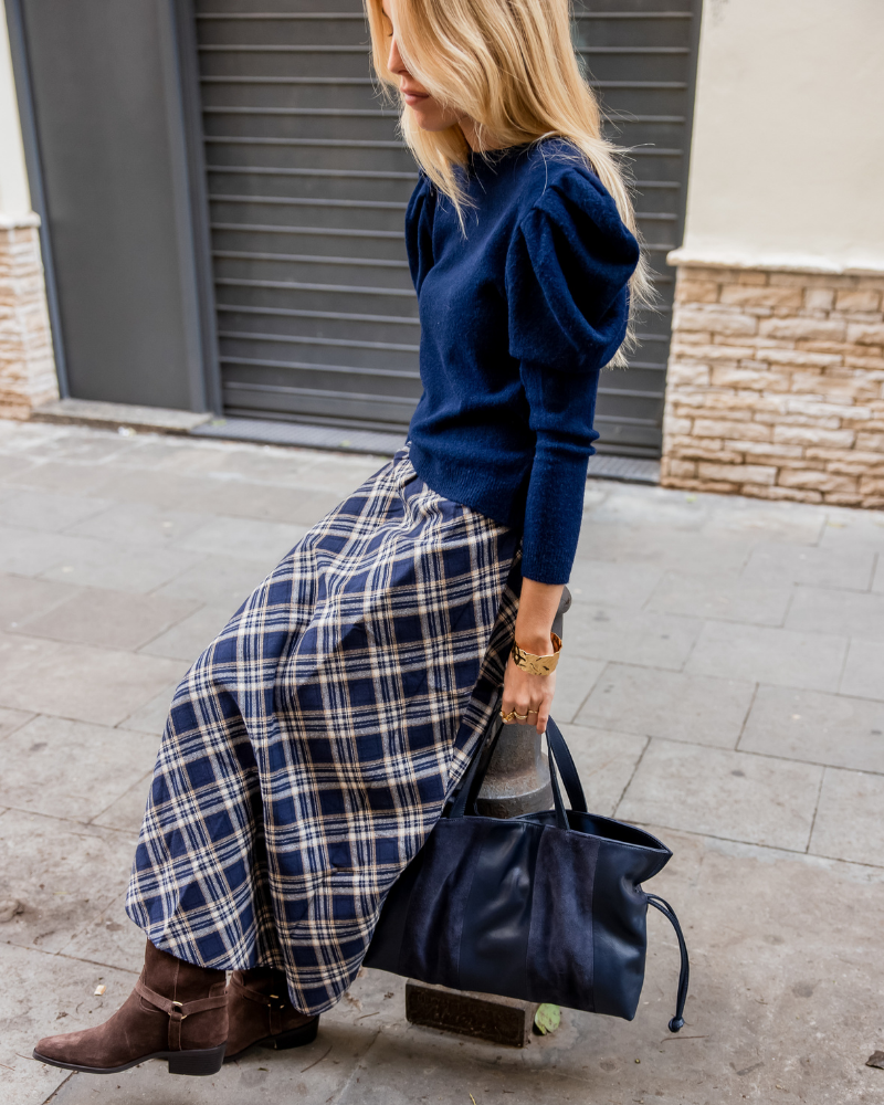 Terracota Skirt – Organic Cotton Seersucker Check