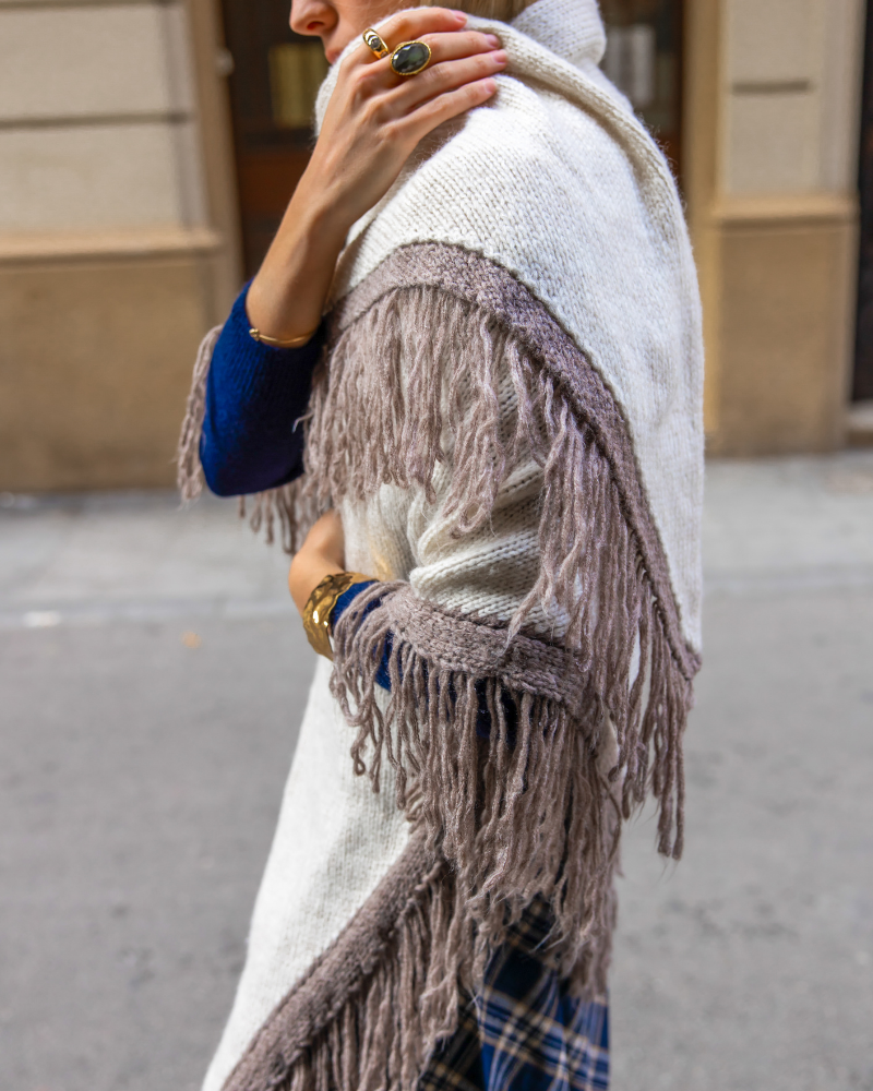 Poncho Alma Beige