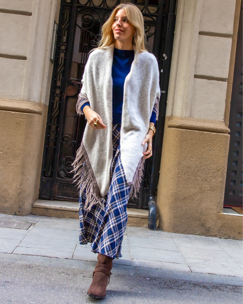 Poncho Alma Beige