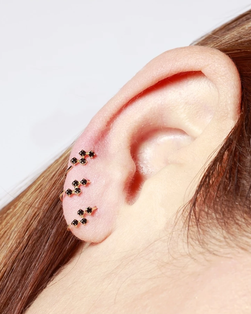 Piercing tres circonitas Multi Silver