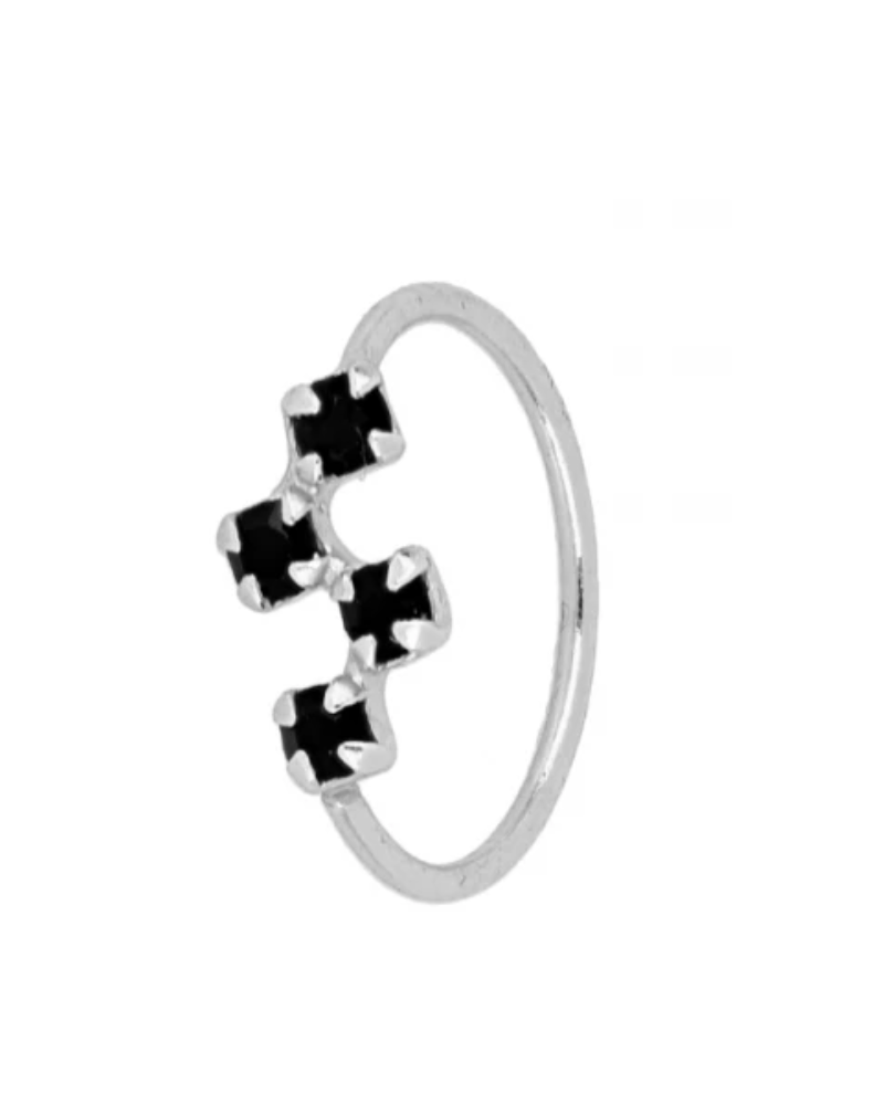 Piercing tres circonitas Black Silver