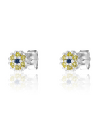 Pendientes Flor lima Silver