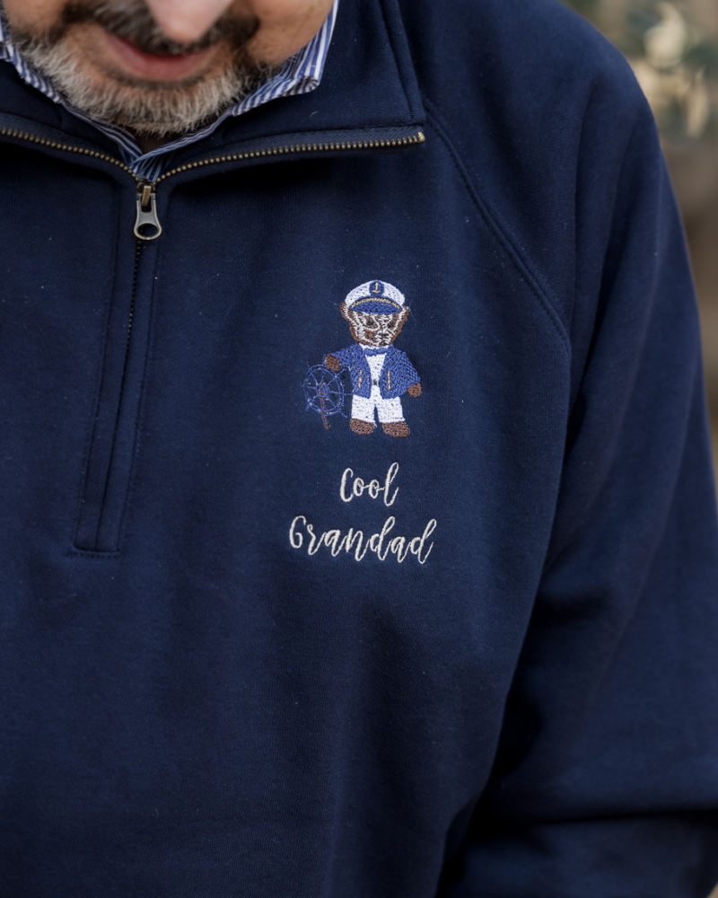 SUDADERA ZIP UNISEX PERSONALIZADA OSO MARINERO