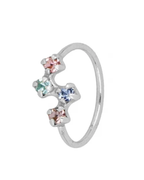Piercing tres circonitas Multi Silver