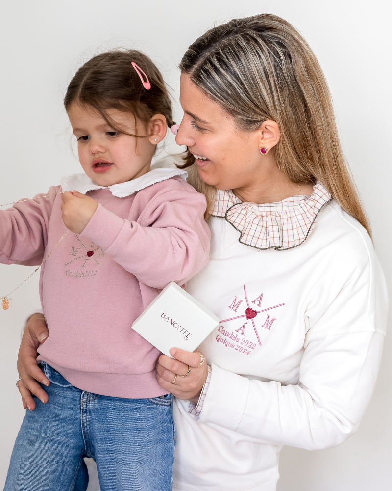 Pack Niña y Mamá Sudaderas personalizadas Cross Mom (corazón)