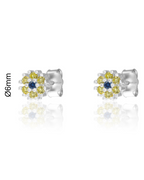 Pendientes Flor lima Silver