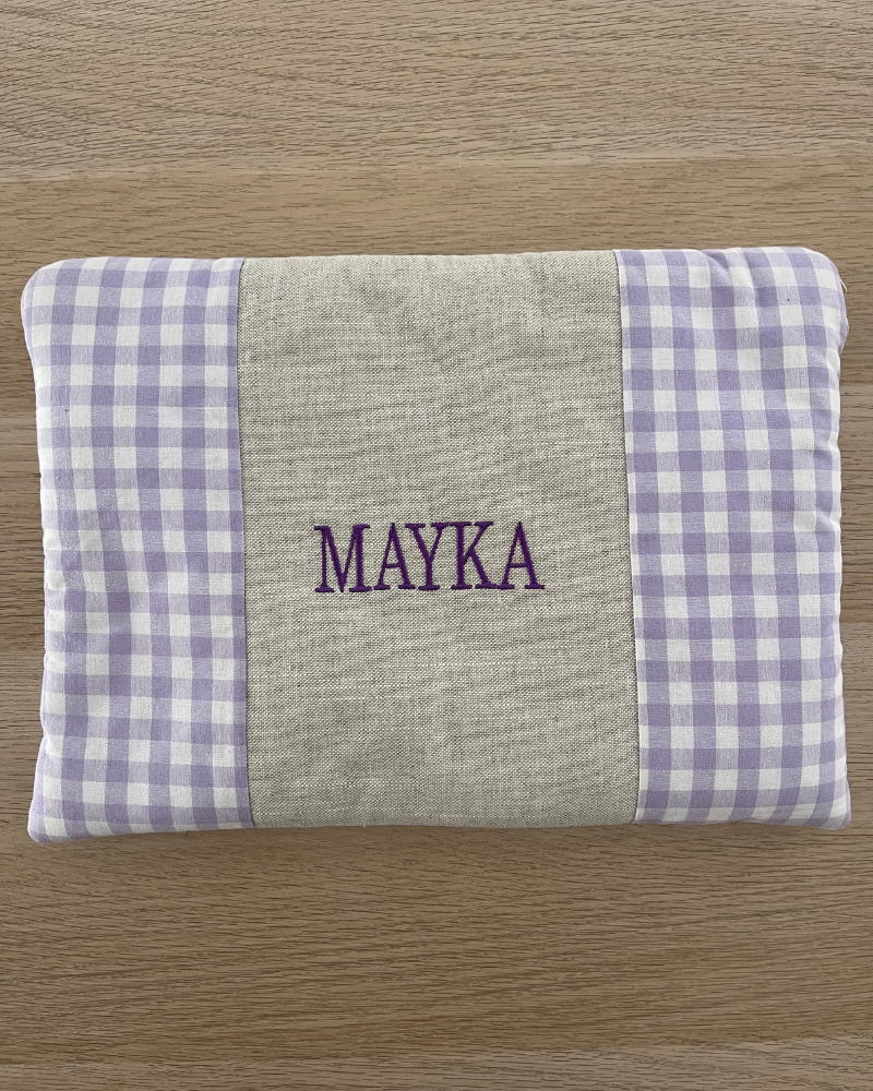 Funda de Ordenador Vichy Lavanda Personalizada con el Bordado MAYKA