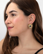 Pendientes Flor Lapislázuli acero Silver
