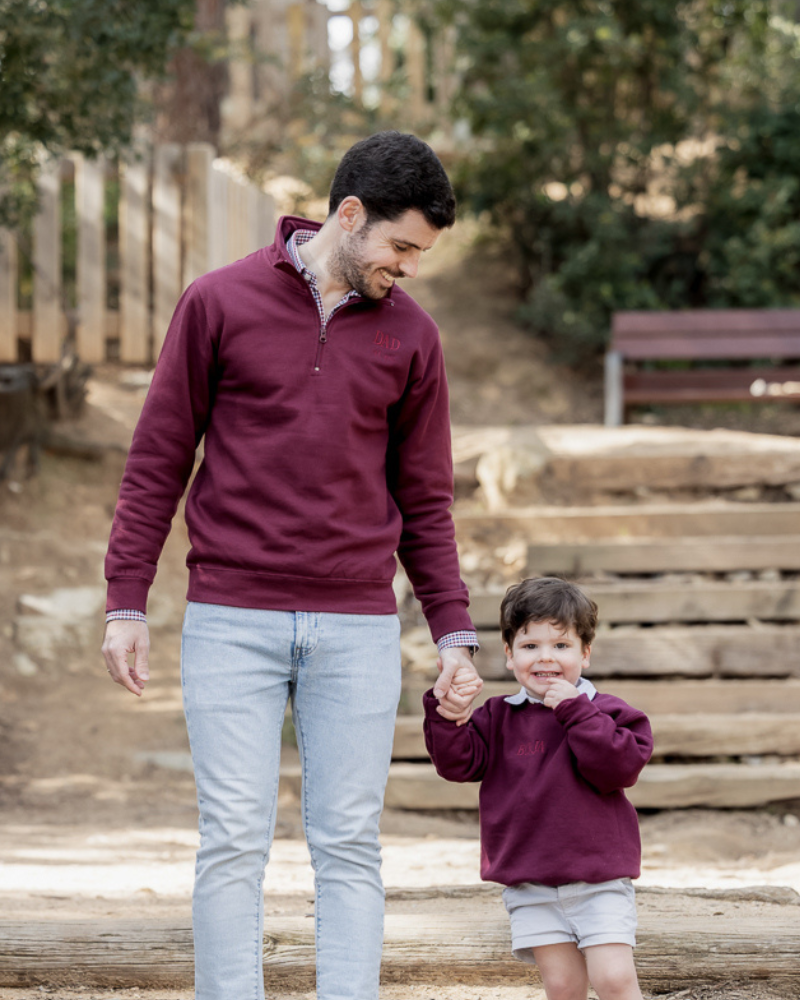 Pack Sudadera Zip personalizada adulto + sudadera cuello redondo niño