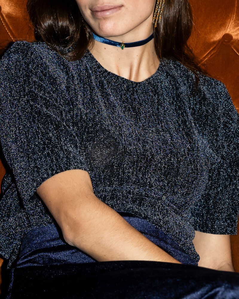 Choker Velvet Oasis Blue