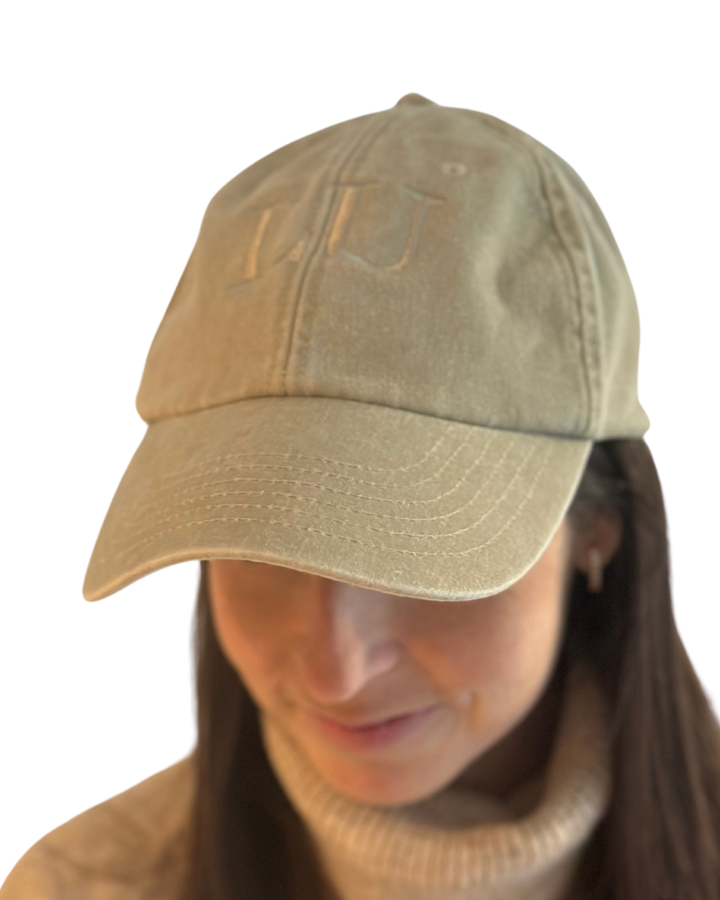 Beige cap with beige LU embroidery