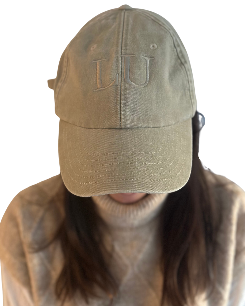 Beige cap with beige LU embroidery