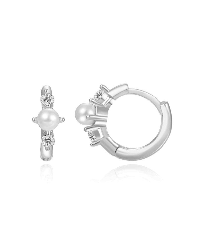 Pendientes Pearl Shine mini Silver