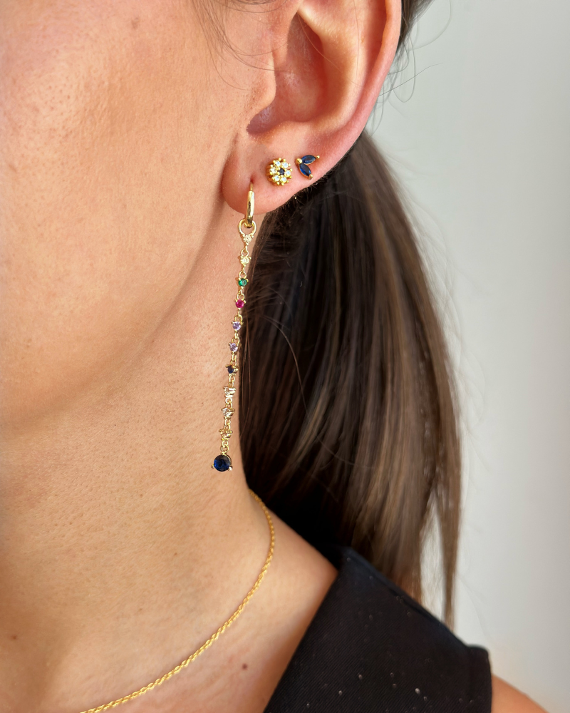 Blue lily earrings